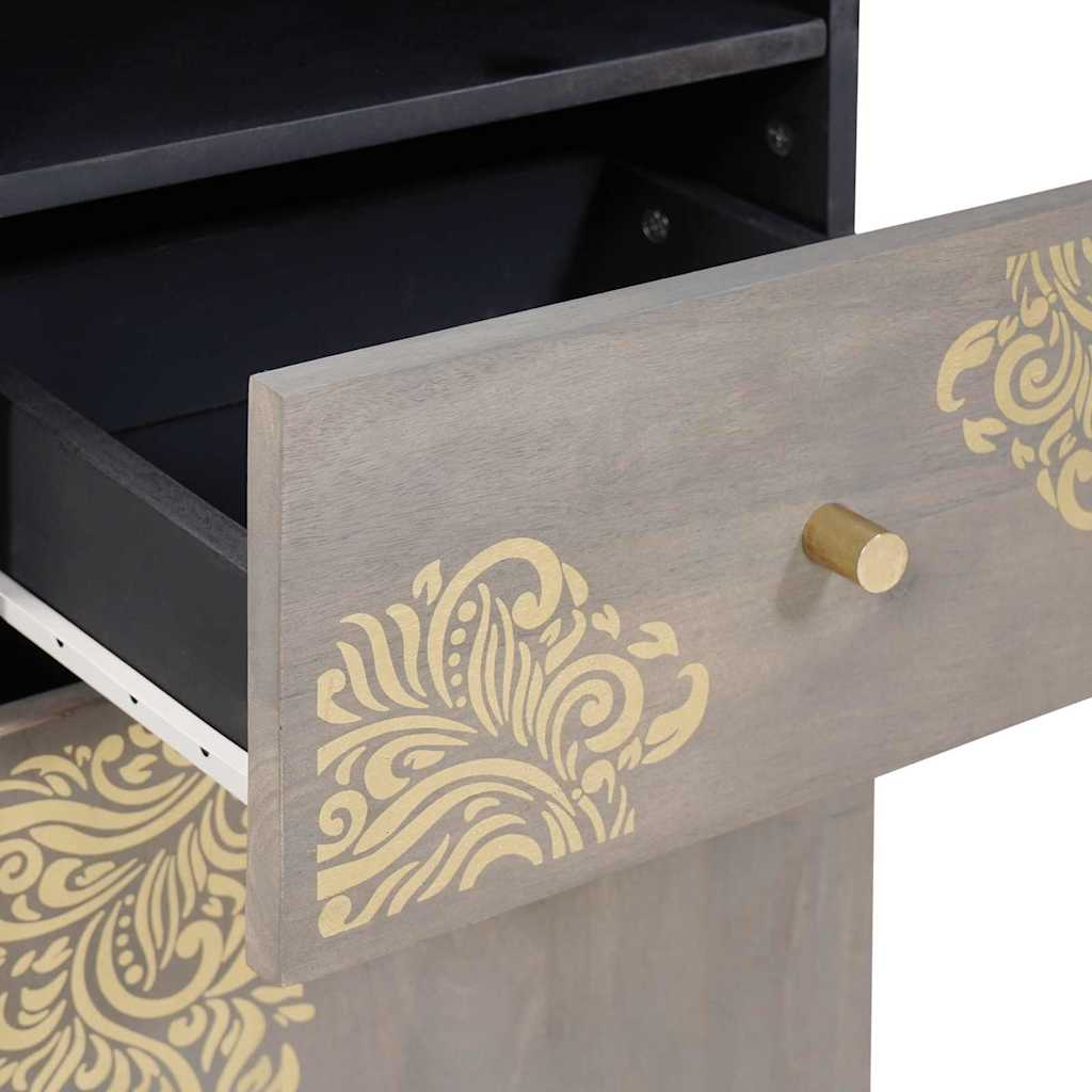 vidaXL Bathroom Cabinet Grey 38 x 33 x 160 cm Solid Mango Wood