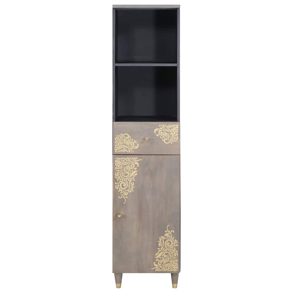 vidaXL Bathroom Cabinet Grey 38 x 33 x 160 cm Solid Mango Wood