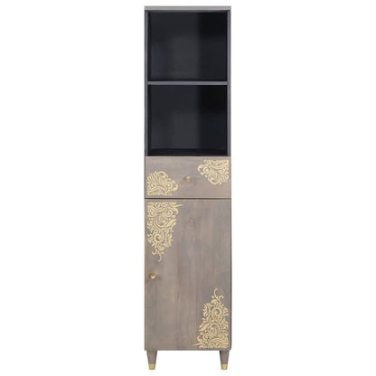 vidaXL Bathroom Cabinet Grey 38 x 33 x 160 cm Solid Mango Wood