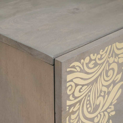 vidaXL Sideboard Grey and Gold 40 x 33 x 75 cm Solid Mango Wood