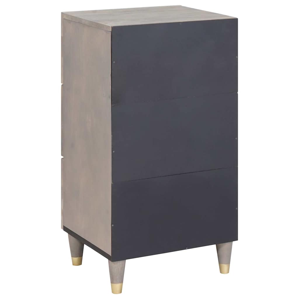 vidaXL Sideboard Grey and Gold 40 x 33 x 75 cm Solid Mango Wood