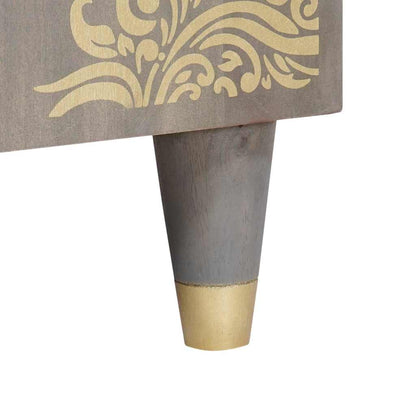 vidaXL Sideboard Grey and Gold 40 x 33 x 75 cm Solid Mango Wood