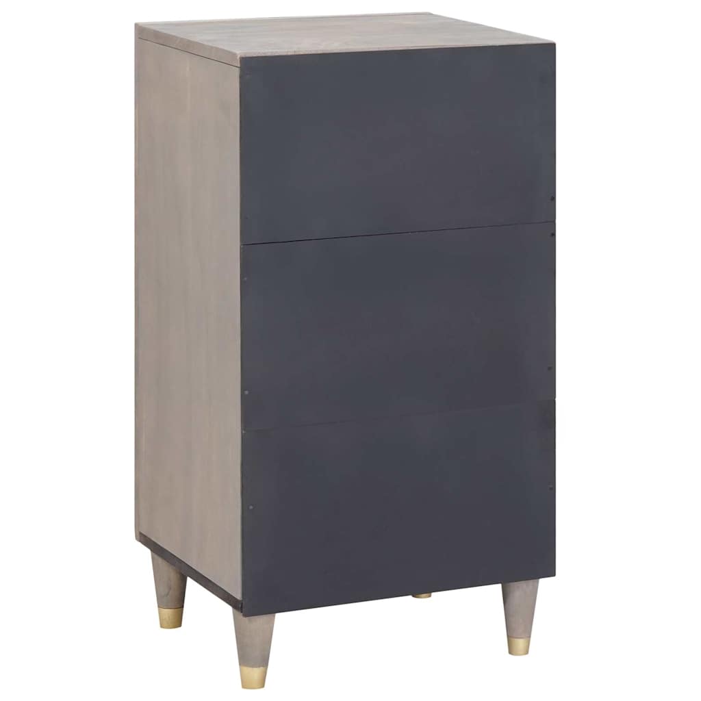 vidaXL Sideboard Grey and Gold 40 x 33 x 75 cm Solid Mango Wood