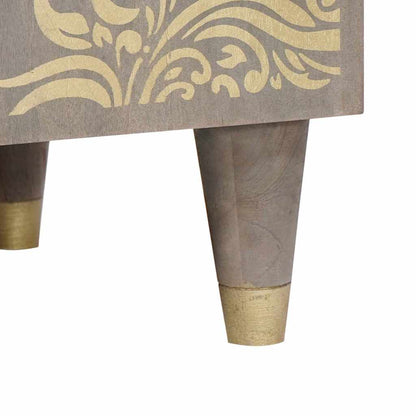vidaXL Sideboard Grey and Gold 60 x 33 x 75 cm Solid Mango Wood