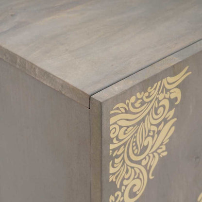 vidaXL Sideboard Grey and Gold 60 x 33 x 75 cm Solid Mango Wood