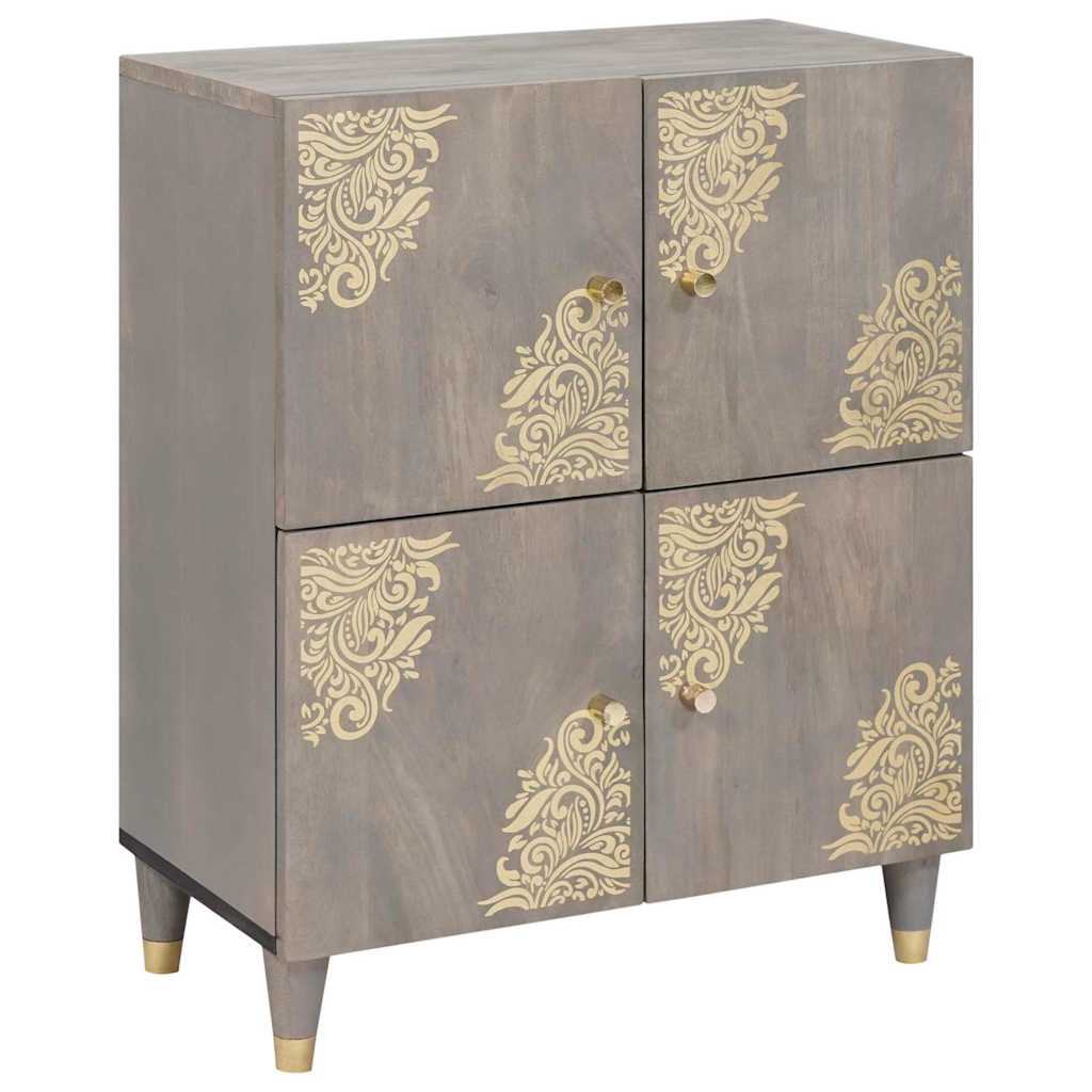 vidaXL Sideboard Grey and Gold 60 x 33 x 75 cm Solid Mango Wood