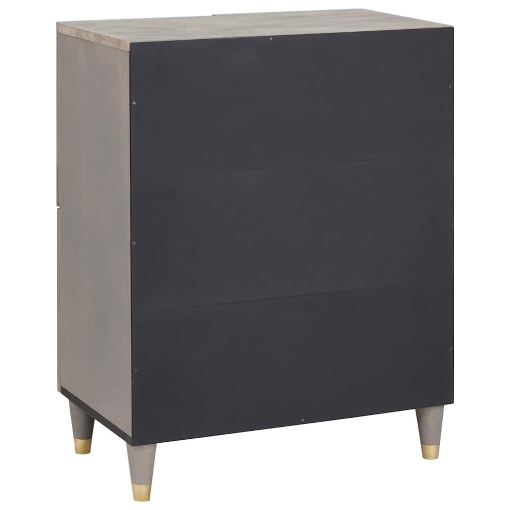 vidaXL Sideboard Grey and Gold 60 x 33 x 75 cm Solid Mango Wood