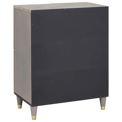 vidaXL Sideboard Grey and Gold 60 x 33 x 75 cm Solid Mango Wood