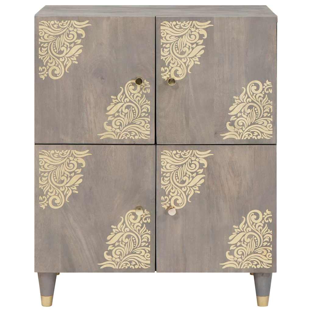 vidaXL Sideboard Grey and Gold 60 x 33 x 75 cm Solid Mango Wood