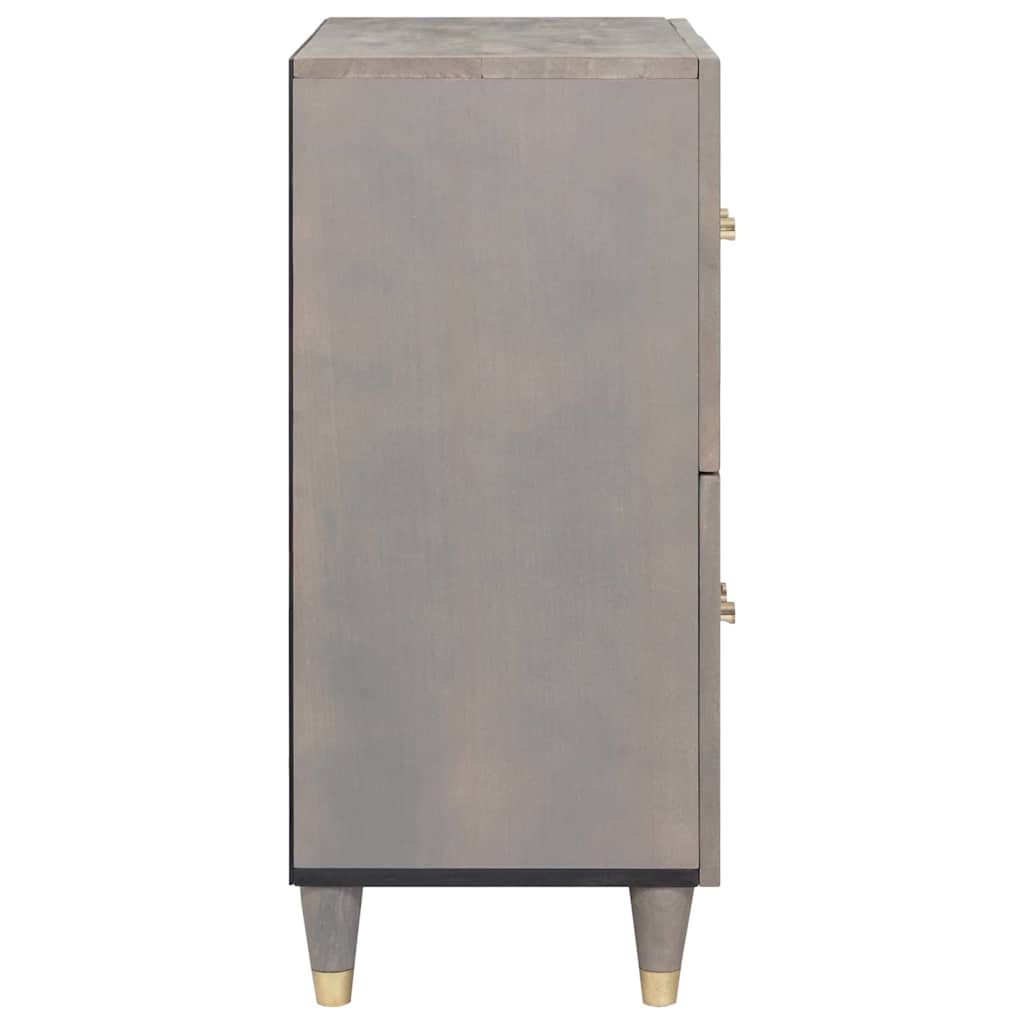 vidaXL Sideboard Grey and Gold 60 x 33 x 75 cm Solid Mango Wood