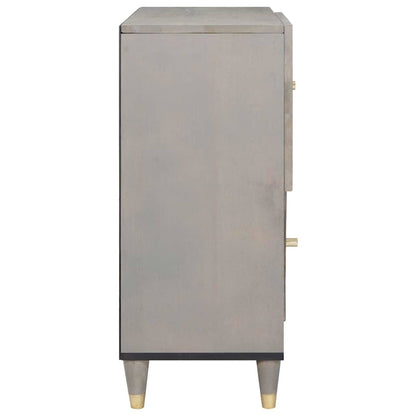 vidaXL Sideboard Grey and Gold 80 x 33 x 75 cm Solid Mango Wood