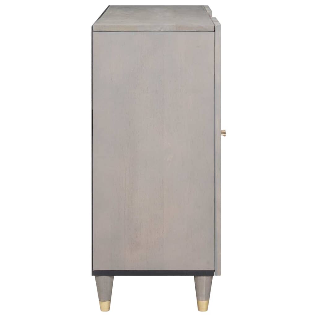 vidaXL Sideboard Grey and Gold 90 x 33 x 75 cm Solid Mango Wood