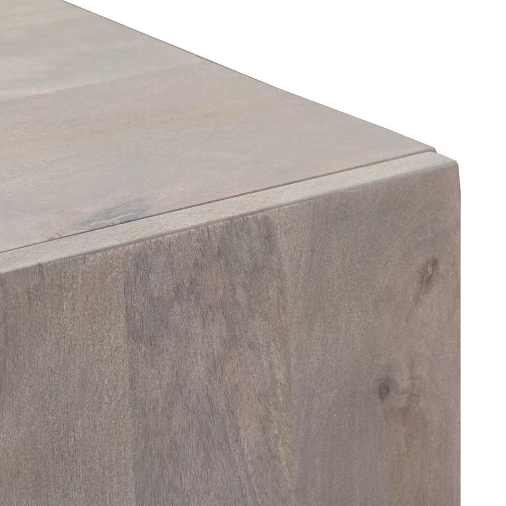vidaXL Highboard Grey and Gold 40 x 33 x 110 cm Solid Mango Wood