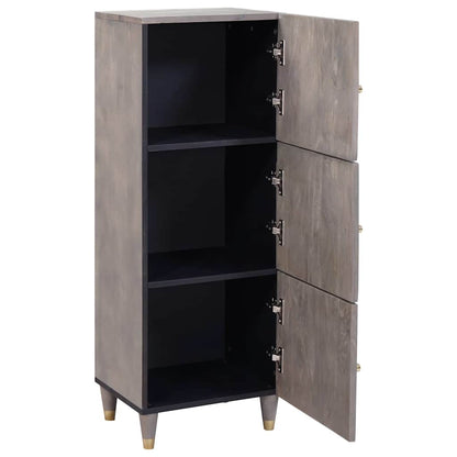 vidaXL Highboard Grey and Gold 40 x 33 x 110 cm Solid Mango Wood