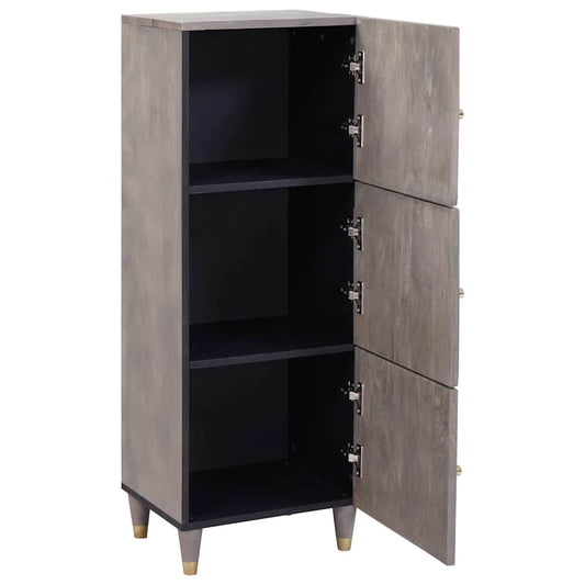 vidaXL Highboard Grey and Gold 40 x 33 x 110 cm Solid Mango Wood