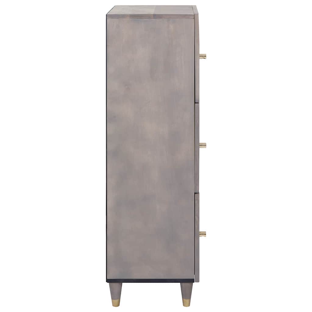 vidaXL Highboard Grey and Gold 40 x 33 x 110 cm Solid Mango Wood