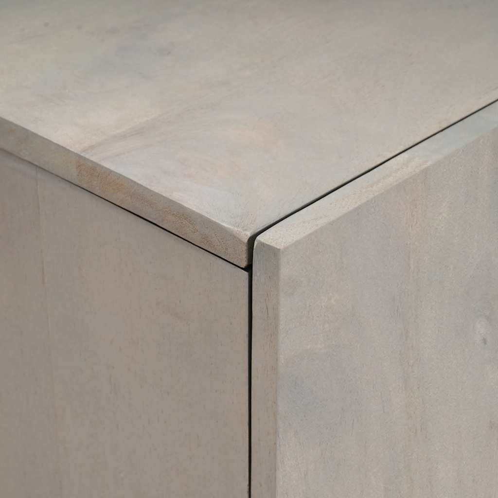 vidaXL Highboard Grey and Gold 60 x 33 x 100 cm Solid Mango Wood