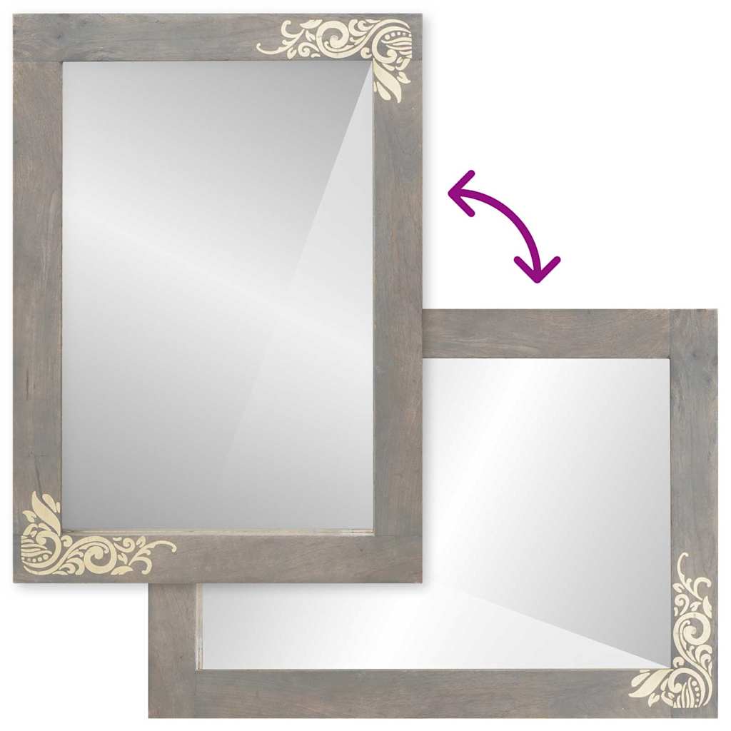 vidaXL Bathroom Mirror with Mirror Grey 70 x 50 x 2.5 cm