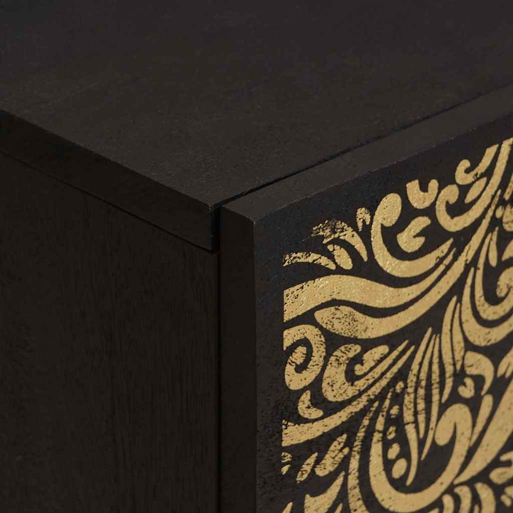 vidaXL Bedside Cabinet with Door 2 pcs Black 40 x 33 x 46 cm