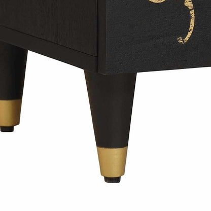 vidaXL Bedside Cabinet with Door 2 pcs Black 40 x 33 x 46 cm