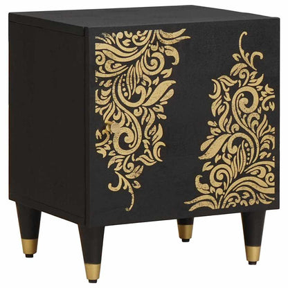 vidaXL Bedside Cabinet with Door 2 pcs Black 40 x 33 x 46 cm