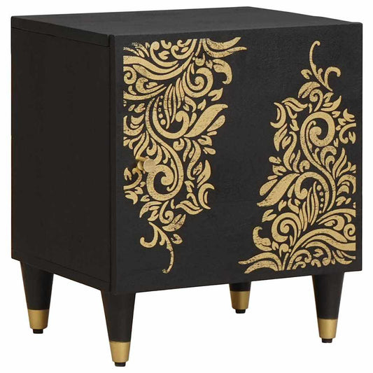 vidaXL Bedside Cabinet with Door 2 pcs Black 40 x 33 x 46 cm