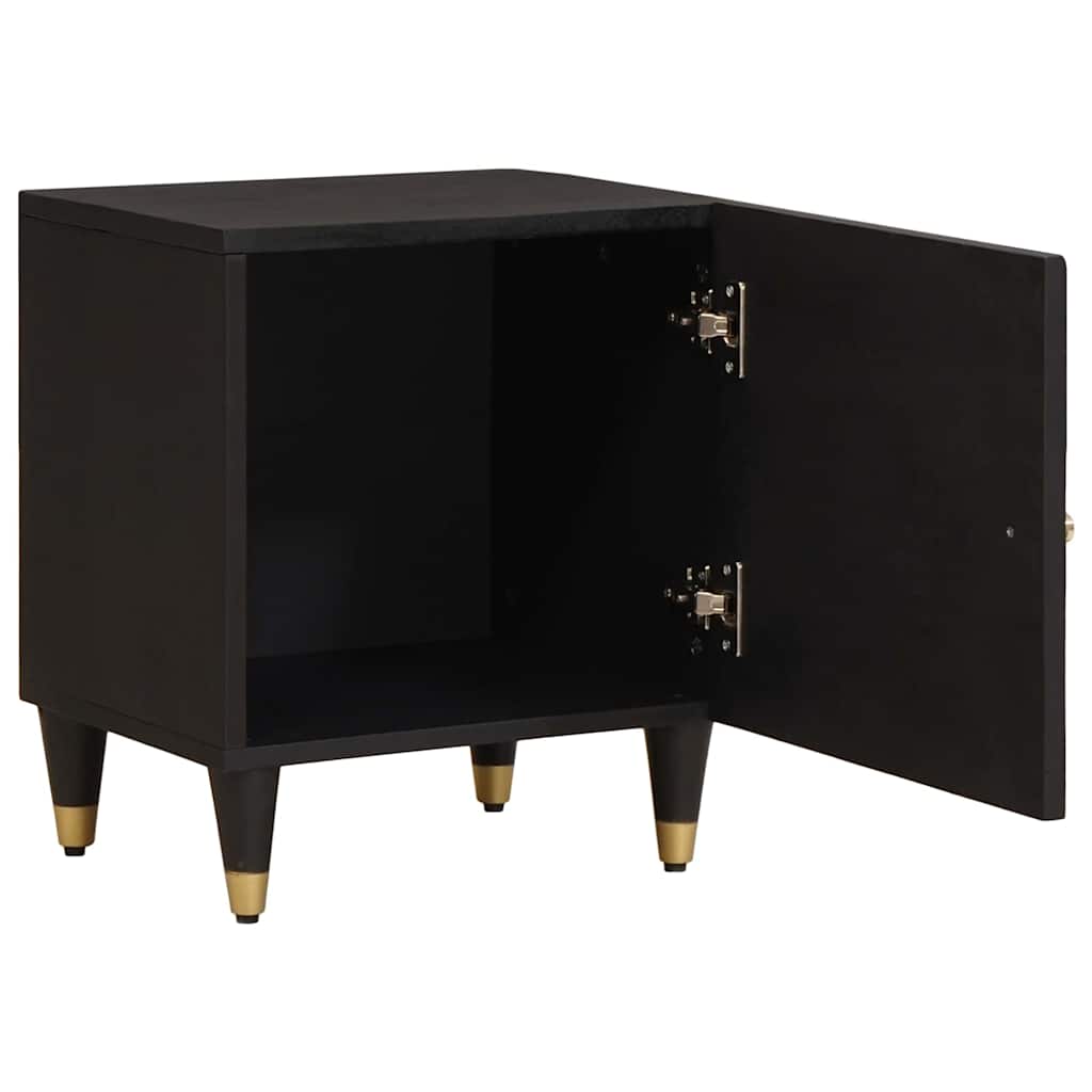 vidaXL Bedside Cabinet with Door 2 pcs Black 40 x 33 x 46 cm