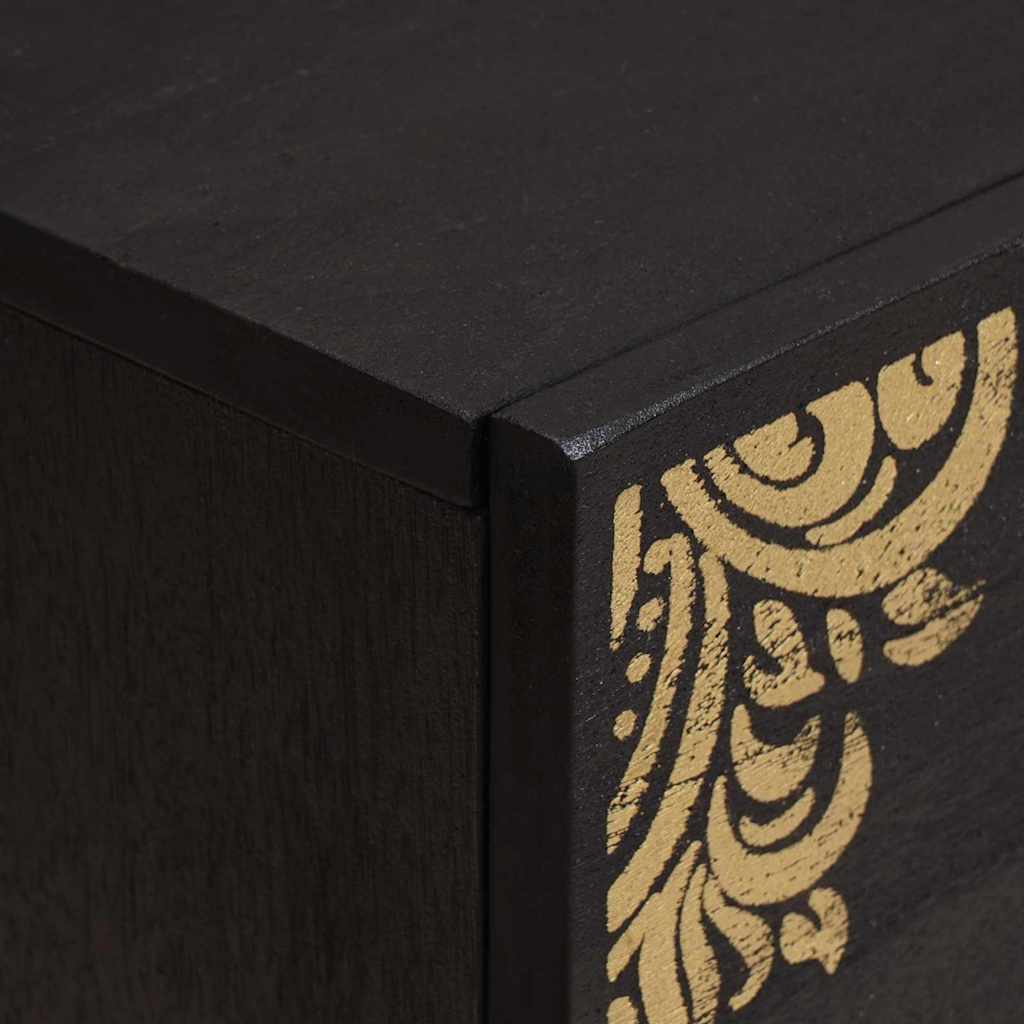 vidaXL Bedside Cabinet Black 40 x 33 x 46 cm Solid Mango Wood