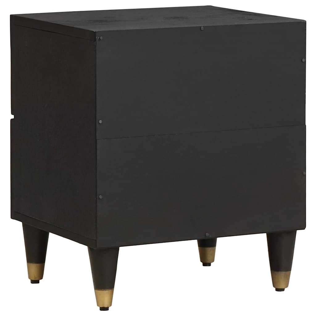vidaXL Bedside Cabinet Black 40 x 33 x 46 cm Solid Mango Wood
