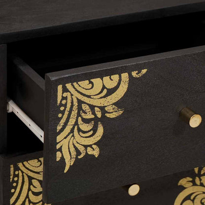 vidaXL Bedside Cabinet 2 pcs Black 40 x 33 x 46 cm Solid Mango Wood