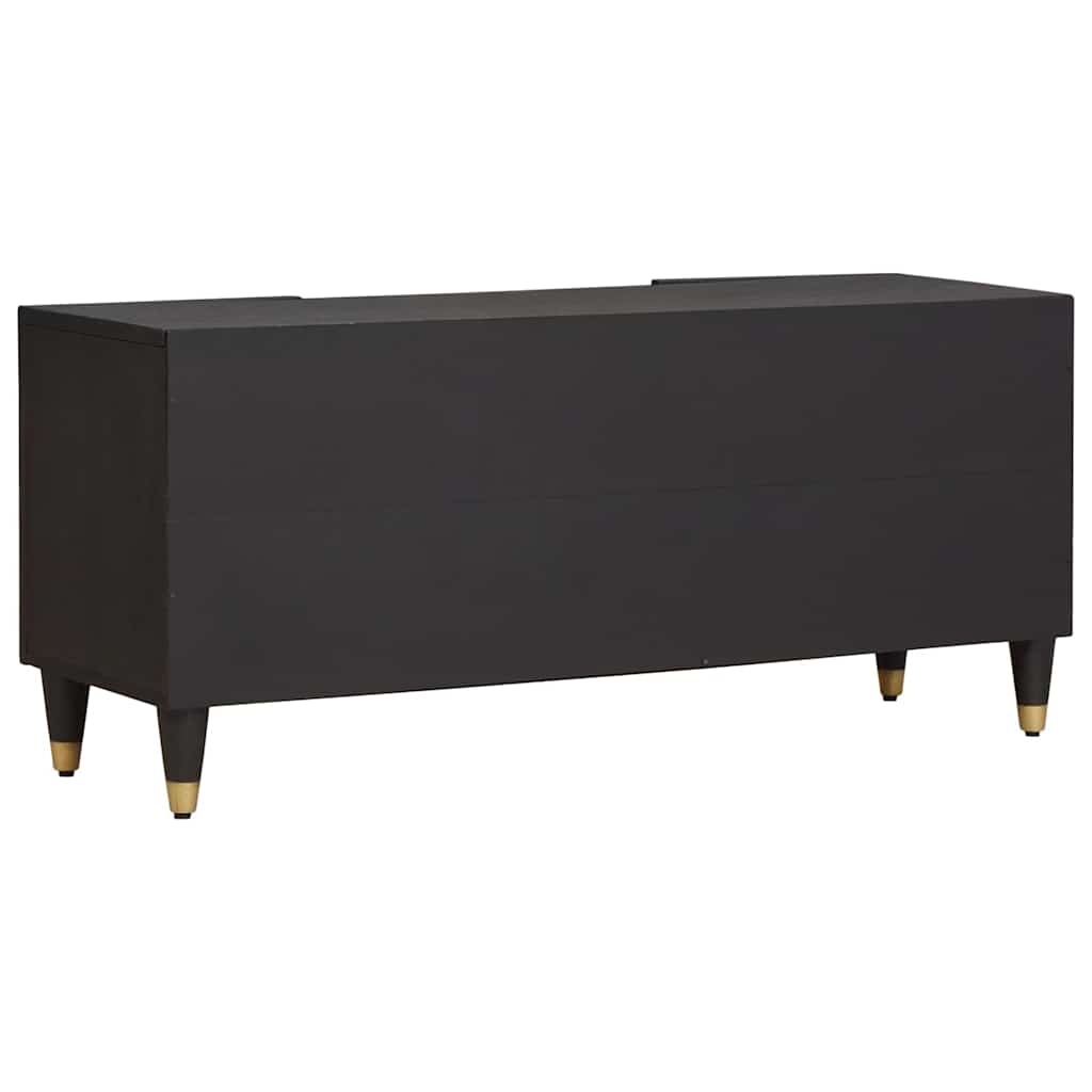 vidaXL TV Cabinet with Shelf Black 105 x 33 x 46 cm Solid Mango Wood