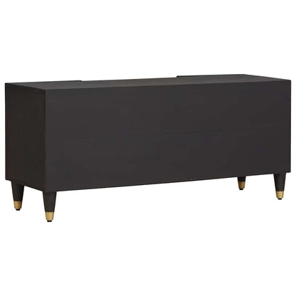 vidaXL TV Cabinet with Shelf Black 105 x 33 x 46 cm Solid Mango Wood