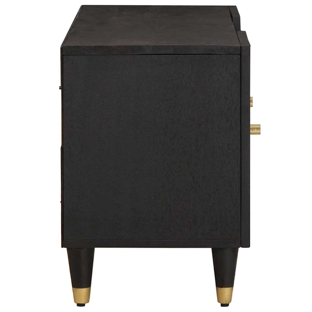 vidaXL TV Cabinet with Shelf Black 105 x 33 x 46 cm Solid Mango Wood