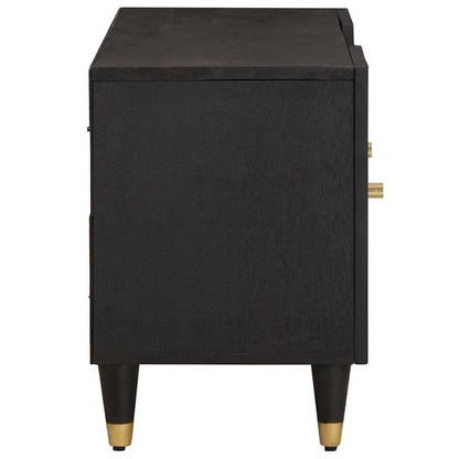 vidaXL TV Cabinet with Shelf Black 105 x 33 x 46 cm Solid Mango Wood