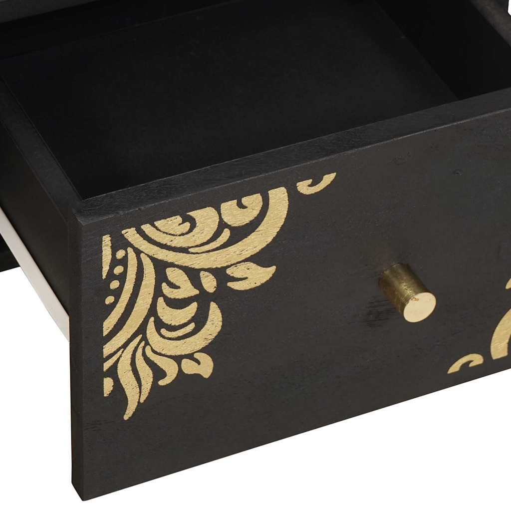 vidaXL TV Cabinet with Drawer Black 70 x 33 x 46 cm Solid Mango Wood