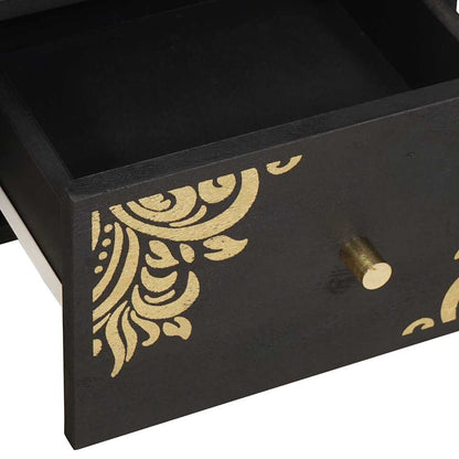 vidaXL TV Cabinet with Drawer Black 70 x 33 x 46 cm Solid Mango Wood