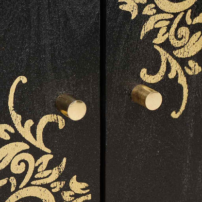 vidaXL Sideboard Black 60 x 33 x 75 cm Solid Mango Wood