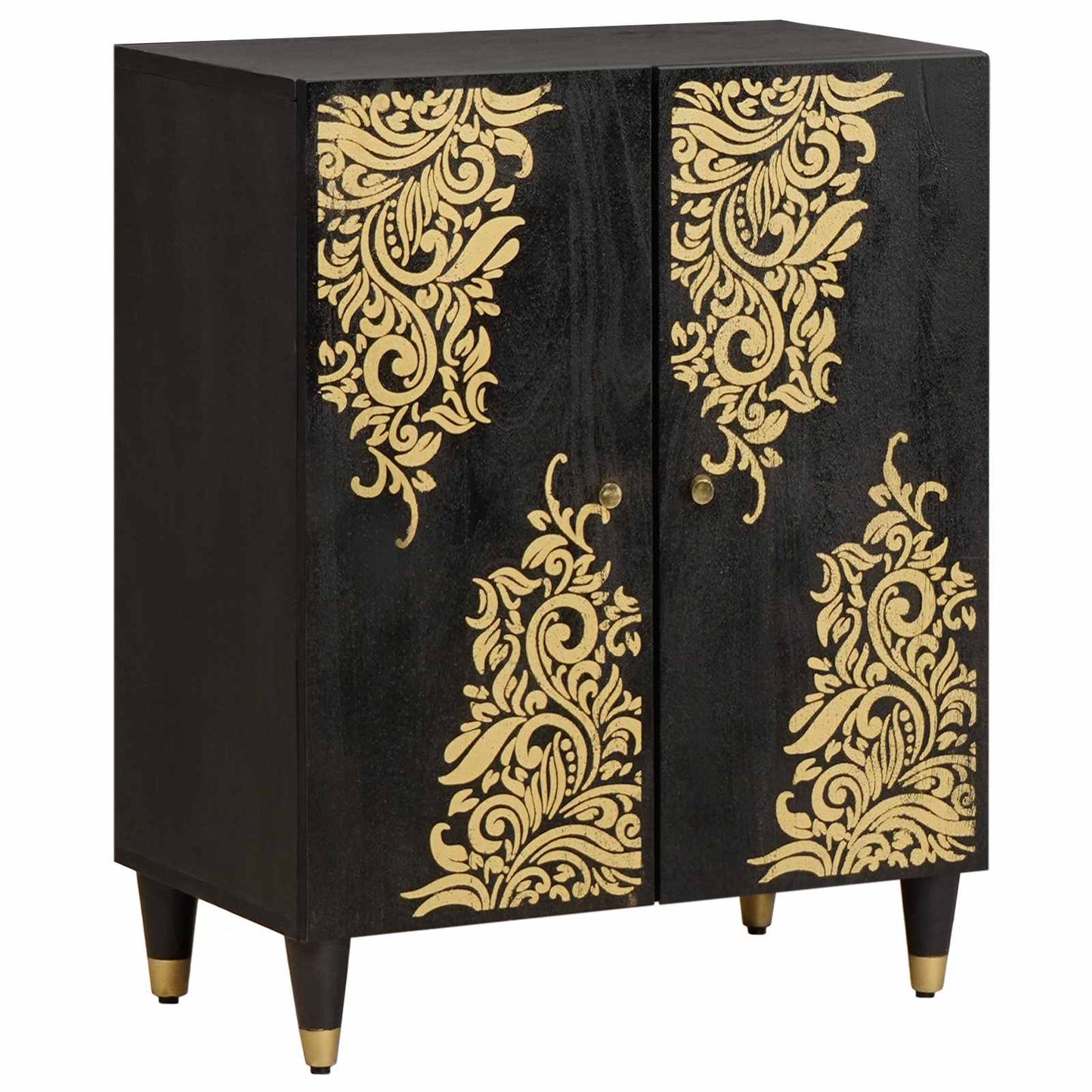 vidaXL Sideboard Black 60 x 33 x 75 cm Solid Mango Wood