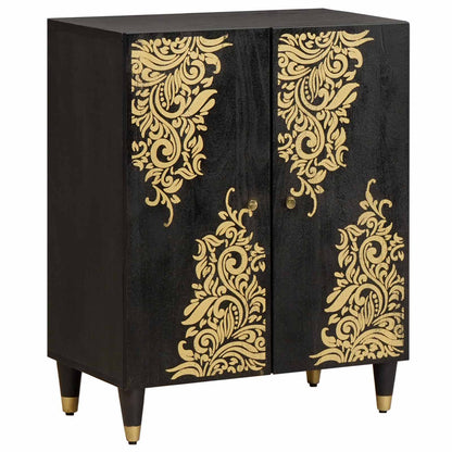 vidaXL Sideboard Black 60 x 33 x 75 cm Solid Mango Wood