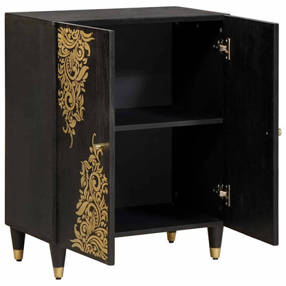 vidaXL Sideboard Black 60 x 33 x 75 cm Solid Mango Wood