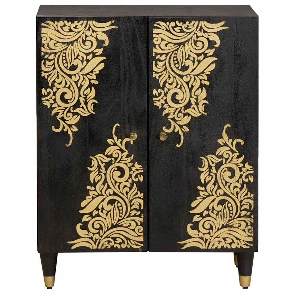 vidaXL Sideboard Black 60 x 33 x 75 cm Solid Mango Wood
