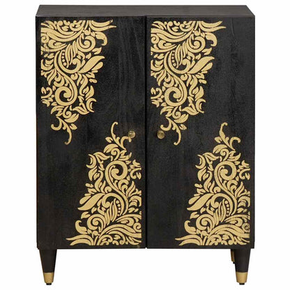 vidaXL Sideboard Black 60 x 33 x 75 cm Solid Mango Wood