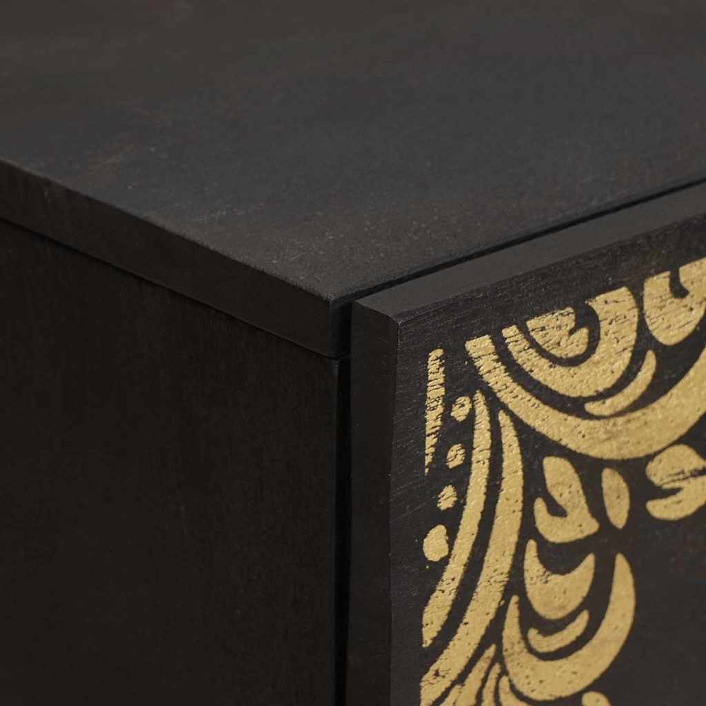 vidaXL Sideboard Black 60 x 33 x 75 cm Solid Mango Wood