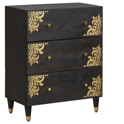 vidaXL Sideboard Black 60 x 33 x 75 cm Solid Mango Wood