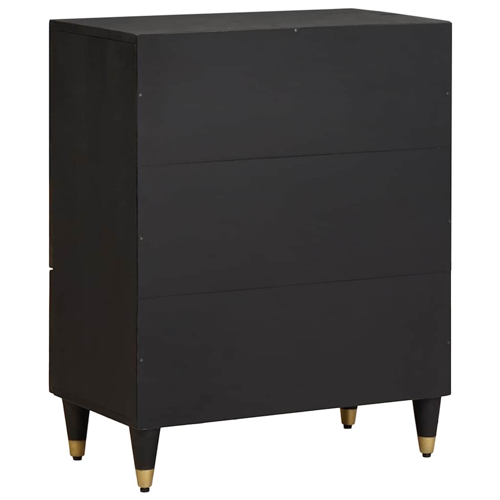 vidaXL Sideboard Black 60 x 33 x 75 cm Solid Mango Wood