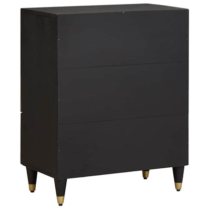 vidaXL Sideboard Black 60 x 33 x 75 cm Solid Mango Wood