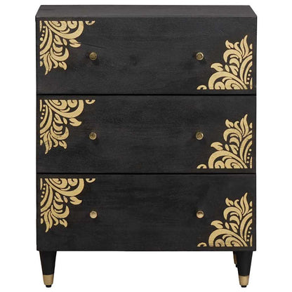 vidaXL Sideboard Black 60 x 33 x 75 cm Solid Mango Wood