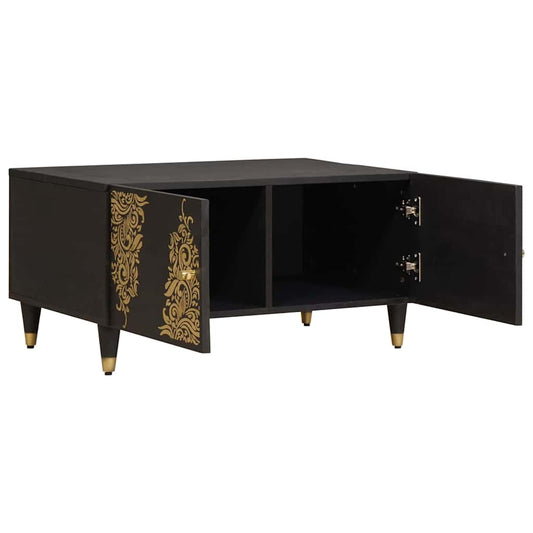 vidaXL Coffee Table Black 80 x 50 x 40 cm Solid Mango Wood