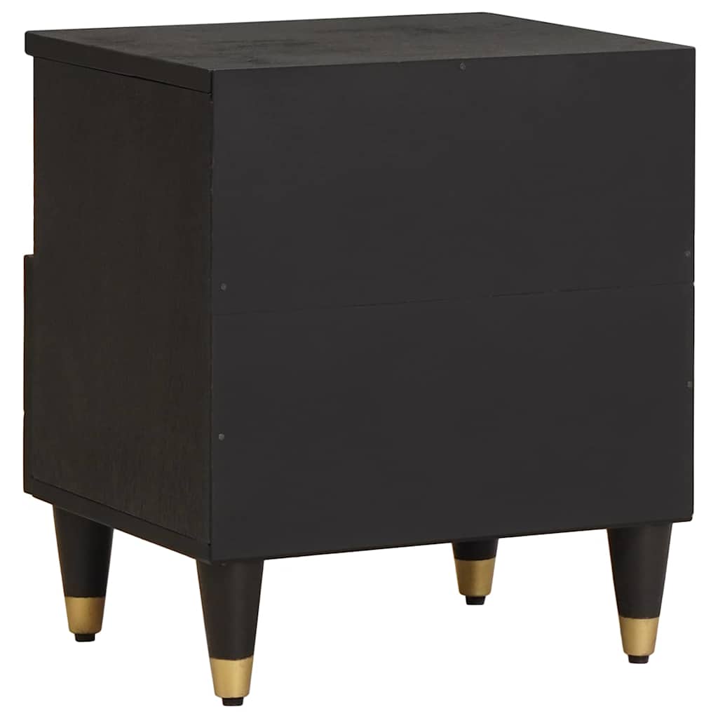 vidaXL Bedside Cabinet 2 pcs Black 40 x 33 x 46 cm Solid Mango Wood