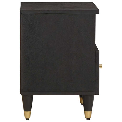 vidaXL Bedside Cabinet 2 pcs Black 40 x 33 x 46 cm Solid Mango Wood